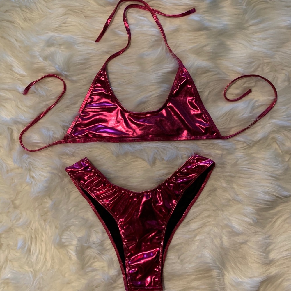 Pink Metallic Swimsuit